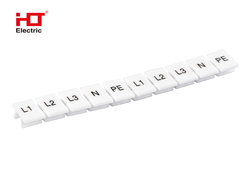 Маркеры для UK-ZB 8（6мм2）с символами（L1, L2, L3, N, PE）（100шт./уп.）HLT