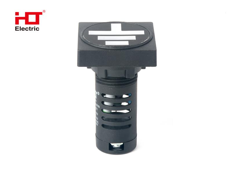 Лампа - указатель заземления 230V AC/DC d22мм IP40 матрица (квадрат) Красный/Зеленый HLT