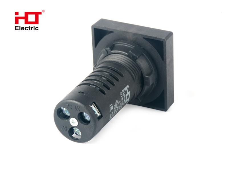 Лампа - указатель заземления 230V AC/DC d22мм IP40 матрица (квадрат) Красный/Зеленый HLT