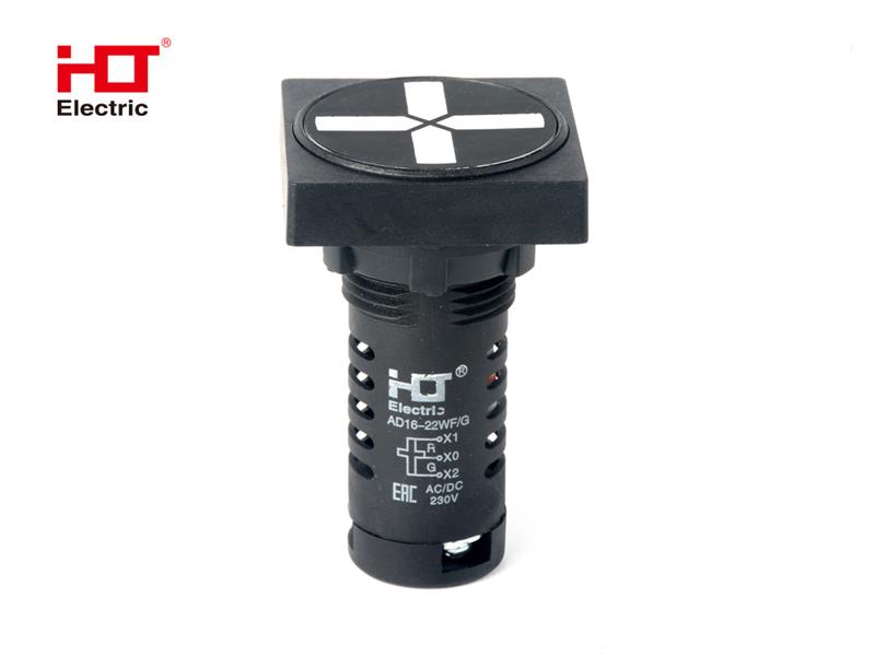 Лампа - указатель положения 230V AC/DC d22мм IP40 матрица (квадрат) Красный/Зеленый HLT