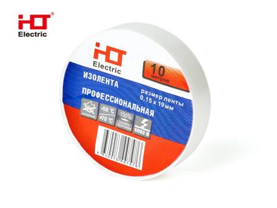 Изолента ПВХ 0,15х19мм 10М (уп./10 шт) белая HLT