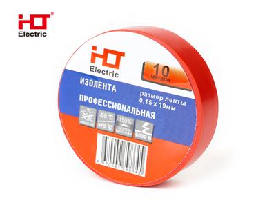 Изолента ПВХ 0,15х19мм 10M (уп./10 шт) красная HLT