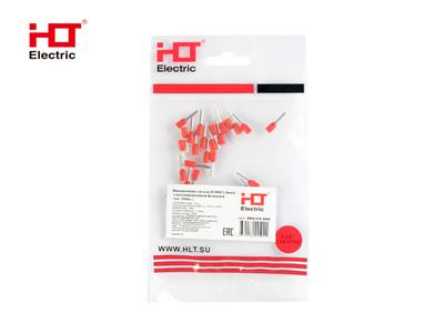 Наконечник-гильза Е1008 1.0мм² с изолированным фланцем (уп./20 шт) HLT