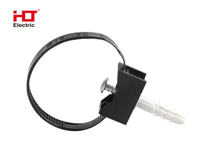 Крепеж ремешковый 7,6х285 с площадкой черный (уп./20 шт) HLT